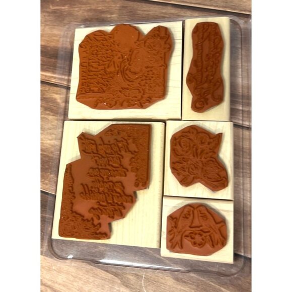 2004 STAMPIN' UP! 104889 SEE WITH THE HEART Wood Mounted Rubber Stamp set of 5 - Picture 6 of 6